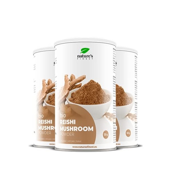 Natures Finest by Nutrisslim Poudre de Reishi Bio 375 g - Champignon pour le Soutien Immunitaire et la Circulation - Qualité