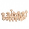 40pcs Champignon en bois inachevé Décoration en bois DIY DIY HOME Gift Set for Craft Lover Saint-Valentin