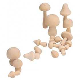 40pcs Champignon en bois inachevé Décoration en bois DIY DIY HOME Gift Set for Craft Lover Saint-Valentin