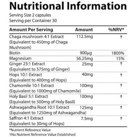 Daruk Stress & Fatigue – Avec champignon Chaga – Favorise la relaxation – Favorise la santé générale – Végétalien – Végétérie...