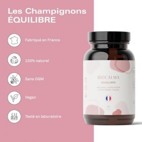 Champignons Adaptogènes Équilibre - 60 gélules - Bien-être Complet avec Shiitake, Cordyceps, Lion’s Mane & Reishi | Hydratati