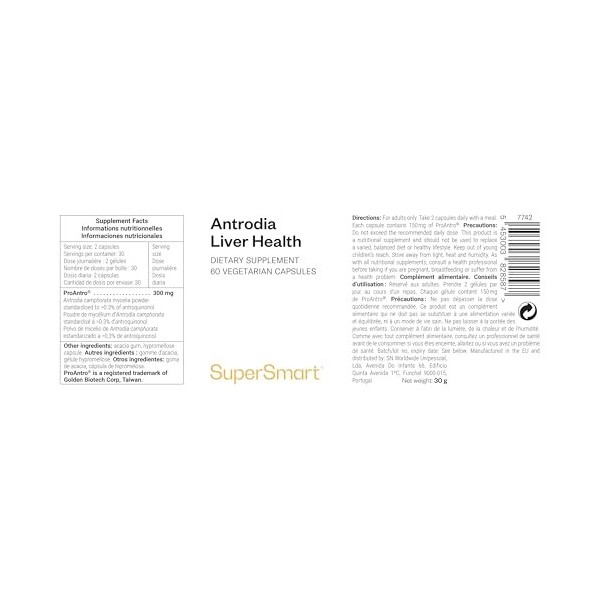Antrodia Liver Health - Detox Foie Puissant et Rapide - Cure d’Antrodia Camphorata Testée Cliniquement Comme Détoxifiant & So