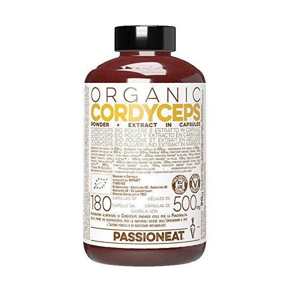 Cordyceps Sinensis de lagriculture biologique européenne-poudre et extrait-180 gélules végétales de 500mg