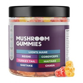 Gummies aux champignons - Cognition améliorée, performance, sans gluten, végétalien - Gummies aux champignons biologiques et 