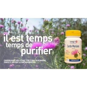 LongLife® Cardo Mariano 300 mg | Extrait végétal de chardon-marie titré à 80% en silymarine | Fonction détoxifiante | 2 mois 