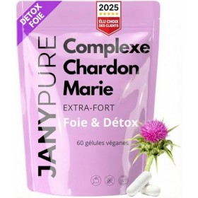 Complexe Chardon Marie 1000mg + Magnésium et Silicium Extra Fort - Régénérant Foie, Protection, Détox, Digestion 60 Gélules V