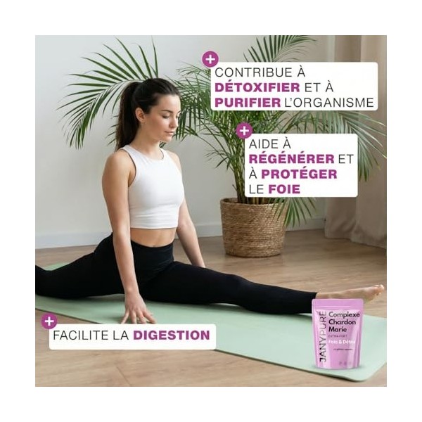 Complexe Chardon Marie 1000mg + Magnésium et Silicium Extra Fort - Régénérant Foie, Protection, Détox, Digestion 60 Gélules V