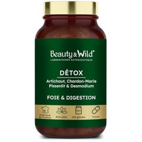 Laboratoires Beauty&Wild Détox Foie – Artichaut, Chardon‑Marie, Pissenlit - Coupe Faim, Drainage hépatique, digestion, minceu
