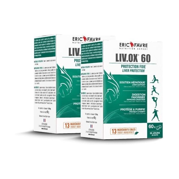 DETOX FOIE LIV.OX® 60 - Détoxifiant Foie, Soutien Hépatique, Stimule la Production de Bile - Chardon Marie Foie Detox, Millep...