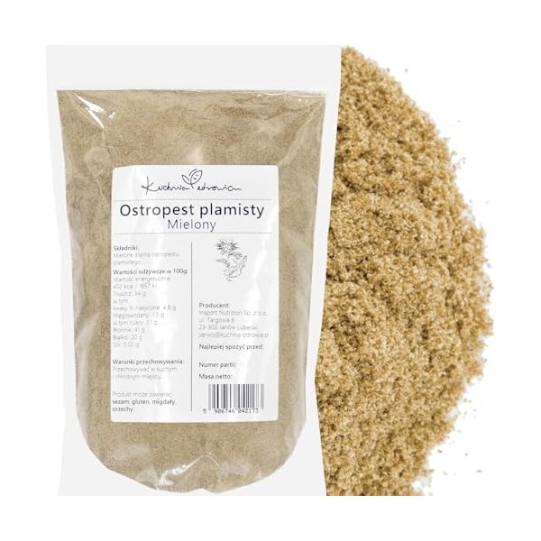 Chardon-Marie Moulu Naturel 1 kg – Graines Finement Broyées, Saveur Végétale Douce – Idéal Pour Smoothies, Yaourts, Porridges