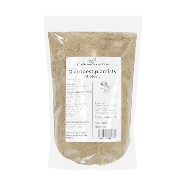 Chardon-Marie Moulu Naturel 1 kg – Graines Finement Broyées, Saveur Végétale Douce – Idéal Pour Smoothies, Yaourts, Porridges