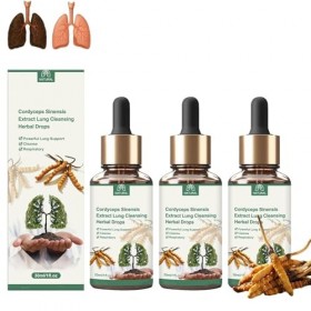 Gouttes à base de plantes pour nettoyer les poumons, gouttes pour dégager les poumons à lextrait de Cordyceps Sinensis, pour ...