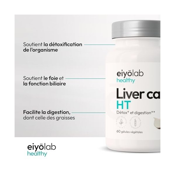 Complexe Detox Foie HT | Chardon Marie, Curcuma, Radis Noir | Fonction Hépatique & BIen être Digestif | Colon & Minceur | Boo