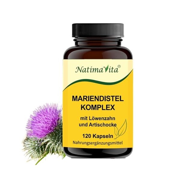 Complexe de chardon-Marie - Détoxifiant et apaisant sur le foie, la bile, le système digestif - Complexe hépatique - 120 gélu