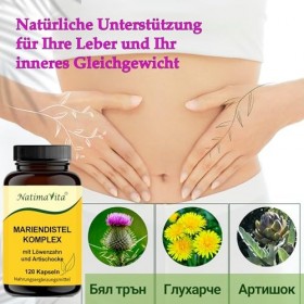 Complexe de chardon-Marie - Détoxifiant et apaisant sur le foie, la bile, le système digestif - Complexe hépatique - 120 gélu