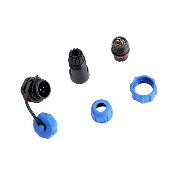 Garosa Prise de Courant daviation, Connecteur en Plastique IP67 à 2 Broches, Prise à Bride Durable pour le Câblage électriqu ...