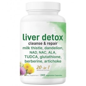 Cápsulas reparadoras 240 cápsulas vegetarianas : Contienen cardo mariano, diente de león y glutatión, para limpiar y nutrir 