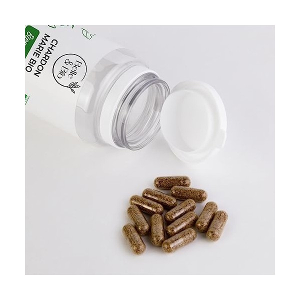 DIGESTION - Chardon Marie Bio - DETOX FOIE - Certifié Ecocert - Pilulier 120 Gélules - Fabriqué en FRANCE Lot de 2 Chardon-m...