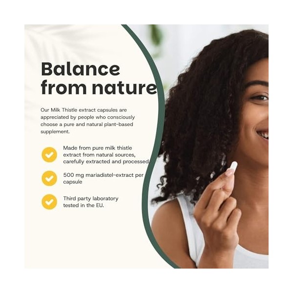 Cupplement Milk Thistle 60 Capsules 10:1 Extrait - Chardon Marie - Sans thé, ni sachet de thé, ni teinture - Graines de Chard