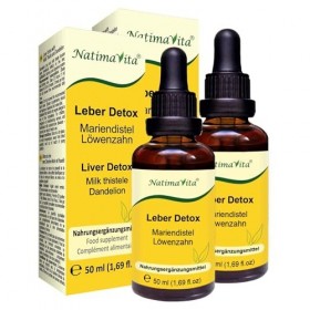 Détox du foie Chardon-Marie et Pissenlit – 2 x 50 ml – Détoxifiant et régénérant pour le foie, la vésicule biliaire et le sys...