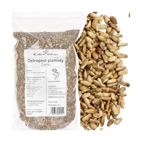 Graines De Chardon-Marie 1 kg – Naturelles Et Pures – Riche En Fibres Et Protéines Végétales – Idéal Pour Infusions, Cuisine 