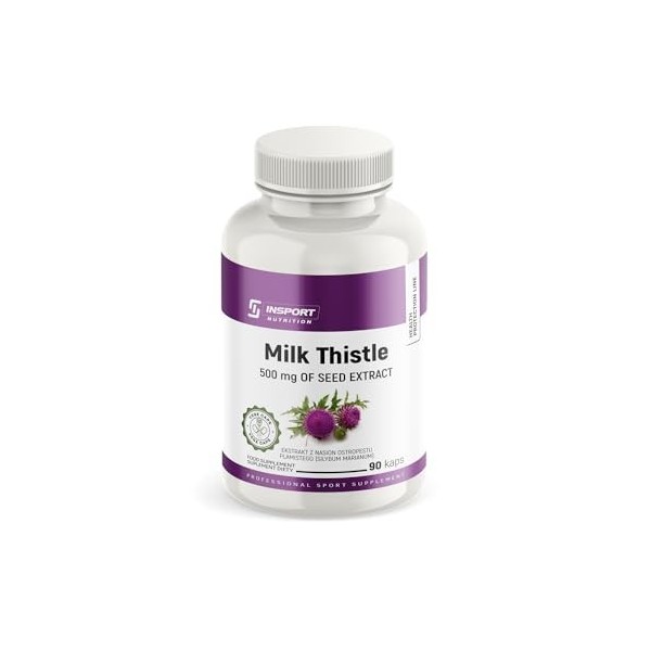 INSPORT Nutrition - Milk Thistle - 500 mg Extrait de graines par gélule - 90 Gélules Végétales - Réserve pour 3 mois - Hautem...