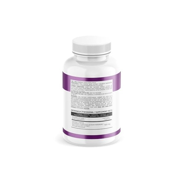 INSPORT Nutrition - Milk Thistle - 500 mg Extrait de graines par gélule - 90 Gélules Végétales - Réserve pour 3 mois - Hautem...