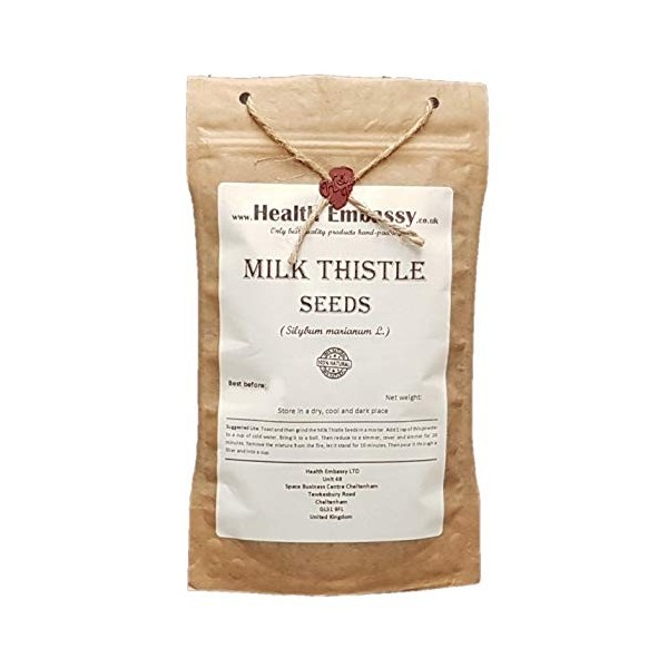 Health Embassy Graines de Chardon Marie | Silybum Marianum L | Milk Thistle Seeds 200g