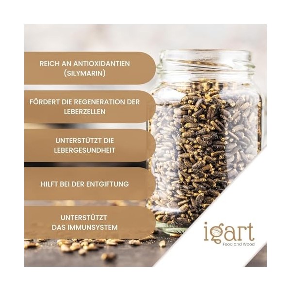 IGART Graines de Chardon-Marie Moulues 5000g 5kg | Graines en Poudre | Chardon-marie Naturel pour Thé | Infusion de Chardon-M