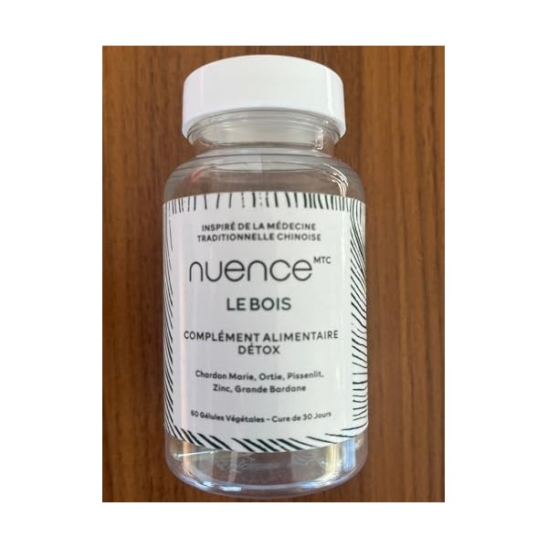 Nuence MTC | Complément alimentaire détox LE BOIS | Inspiré de la médecine chinoise | 60 gélules | Chardon-Marie, Ortie, Piss