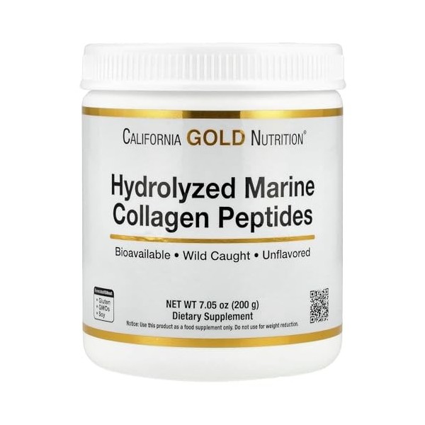 Peptides de collagène marin hydrolysés, non aromatisés, 200 g, California Gold Nutrition