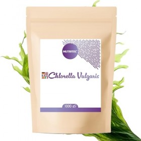 Nutritec 100 % Chlorella Vulgaris 1000 comprimés – 500 mg dalgue par presslinge sans additifs, hautement dosé, végétalien – 