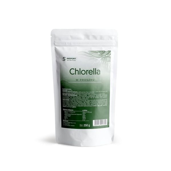 Chlorella Poudre - 250 g Doypack - Poudre verte pour nettoyage du corps - Végétalien, sans lactose et sans gluten, sans addit
