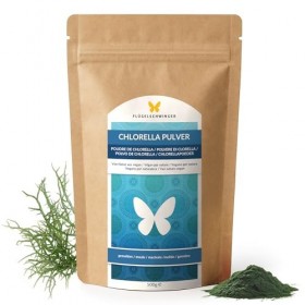 500 g de poudre de chlorelle, 100% naturelle, contrôlée pour les résidus, sans additifs, parois cellulaires rompues, transfor