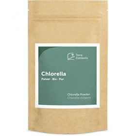 Terra Elements Chlorella bio en poudre 100 g I 100% pure I vegan I qualité crue