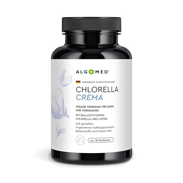 Algomed Chlorella Crema | Cure à boire végétalienne pour les intestins et la digestion | B12 + probiotiques + fibres | Fabric