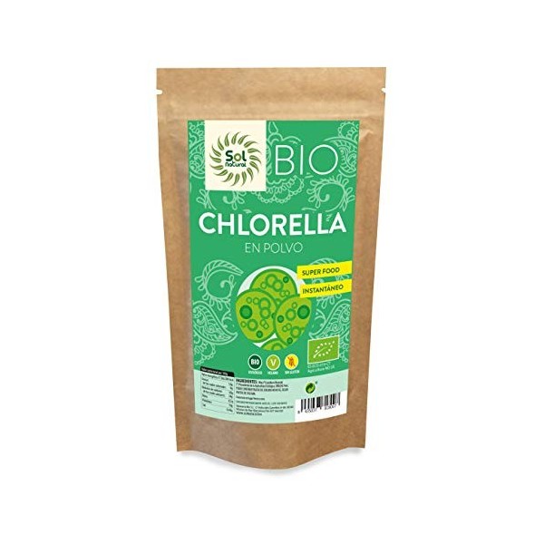 SOLNATURAL CHLORELLA polvo 125gr. BIO – peut être utilisé régulièrement selon les besoins individuels, produit spécialisé pou