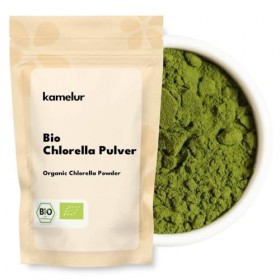 Kamelur Chlorelle en poudre bio - 1 kg - Poudre dalgues chlorella - Poudre végétalienne bio