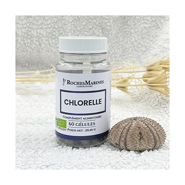 Roches Marines - Complément alimentaire Chlorelle BIO - Vitalité - Détoxification de lorganisme - Apport en vitamines, minér