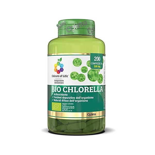 Bio Chlorella - Supplément de chlorelle biologique 200 comprimés - favorise les fonctions purificatrices de lorganisme - 100