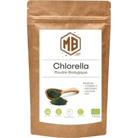 MB Superfoods - Poudre de chlorelle biologique de qualité supérieure 200 g, supplément de chlorelle de haute qualité pour le 