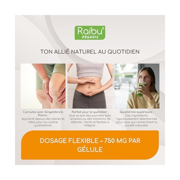 Curcuma gingembre poivre noir 4500mg, 180 gélules de curcumine bio - curcuma bio gelule anti inflammatoire, bien-être articul