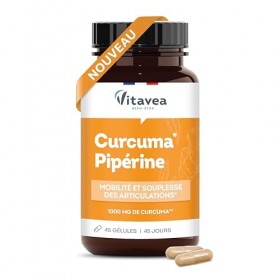 Vitavea Bien-être - Complément Alimentaire Articulations – Mobilité & Souplesse – Curcuma Pipérine - Concentré en curcuma : 1