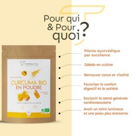 Curcuma BIO Premium en Poudre 250g | Jusqu’à 5% de Curcumine | Articulations, Mobilité, Digestion, Peau | Sans Gingembre, San