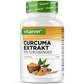 vit4ever Extrait de Curcuma hautement dosé - 180 Gélules - 500 mg de Curcumine par portion journalière - 95% de Curcumine – E