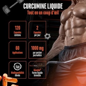 Curcuma NovaSol® - 120 gélules liquides - 1000 mg de curcumine par dose journalière - Avec la technologie brevetée NovaSOL® -