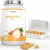 Curcuma Forte - 365 gélules - 4500 mg par portion quotidienne - pilulier inclus - Hautement dosé - Vegan - Poivre noir - Test