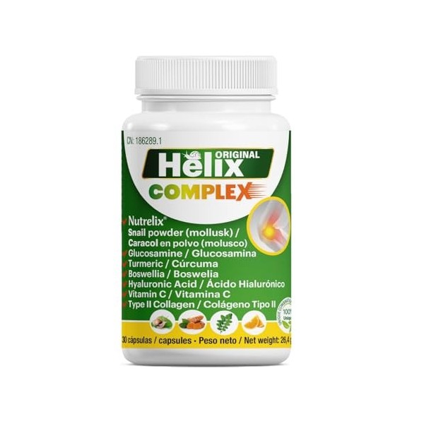 Helix Original Complex | Complément naturel pour les articulations à base dextrait descargot, de glucosamine, dacide hyalu