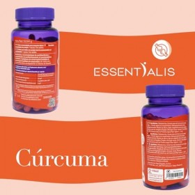 Essentialis Curcuma - curcumine, poivre noir pipérine , gingembre et vitamine D3, souplesse et bien-être articulaire, soutie
