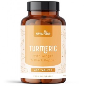 Curcuma 2500mg avec poivre noir piperine & gingembre | 400 comprimés de curcumine | Hautement dosés et absorption | Vegan |